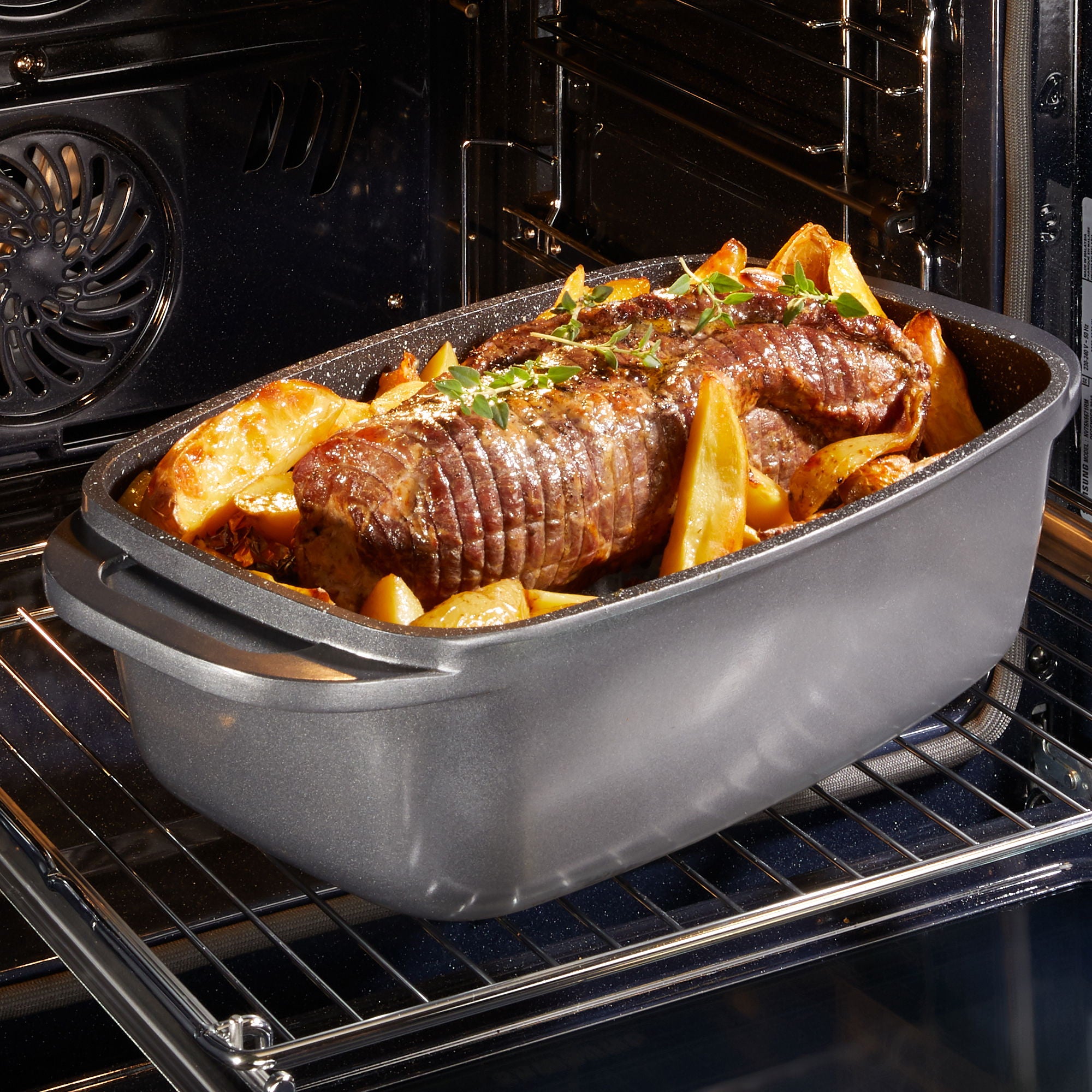 Rôtissoire 40 x 22 cm, avec couvercle en fonte d