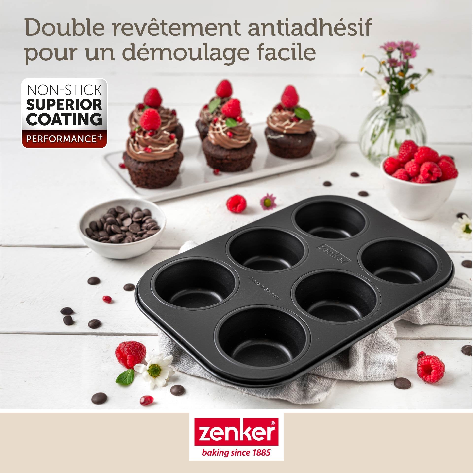 Moule à muffins 6 empreintes 28 x 19 cm Zenker Perfect Black + Zenker - Mathon - 8