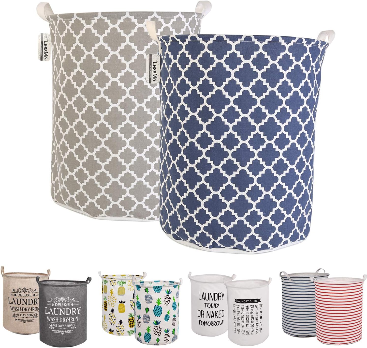 Panier à linge pliable 43L bleu/gris Vendos85 - Mathon