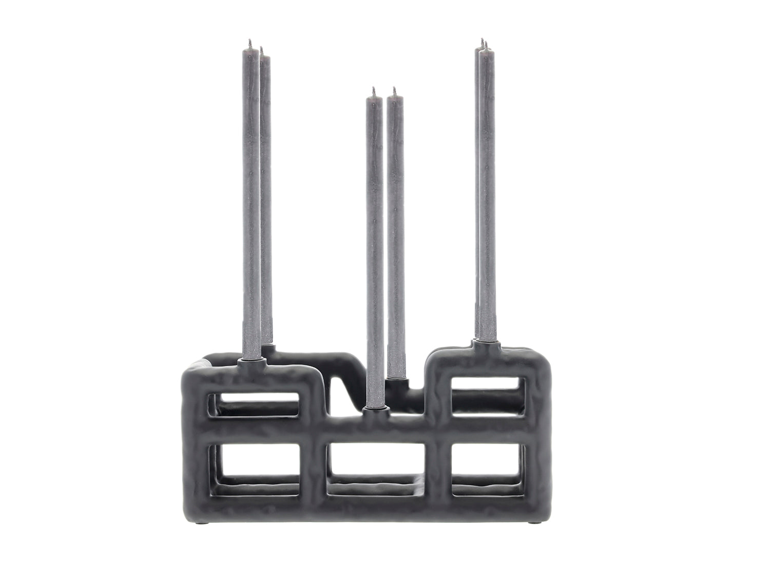 Bougeoir Lyst en Polyrésine Noir Villa Collection - Mathon - 1