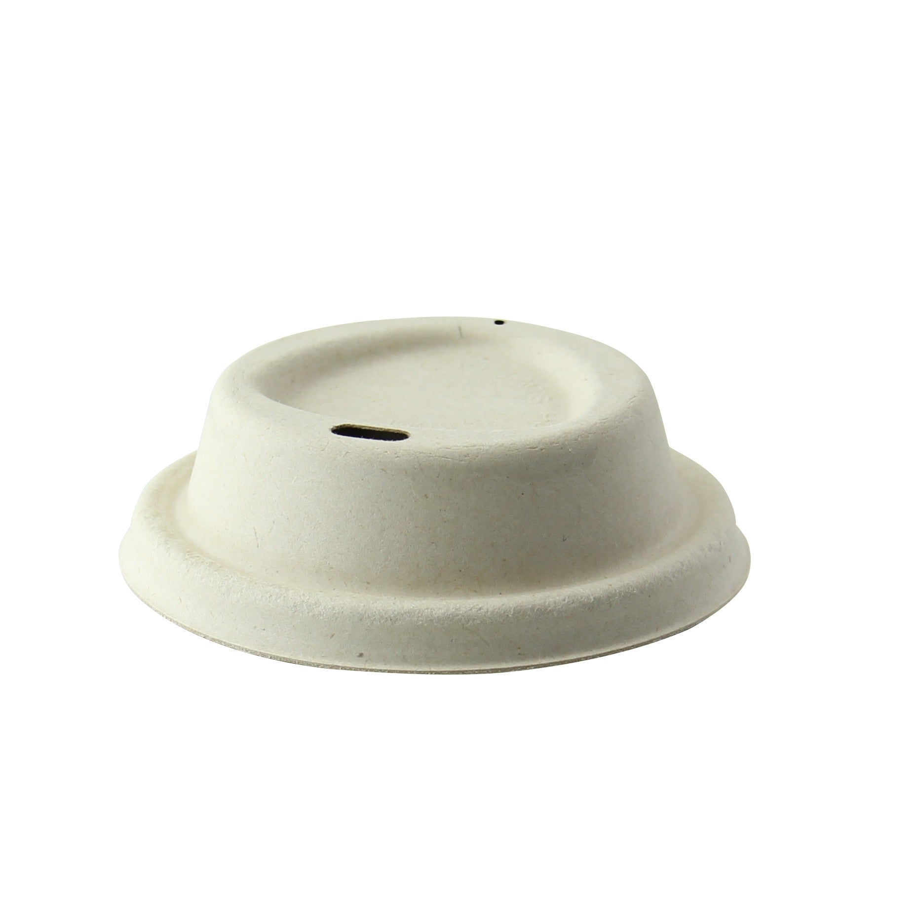 100Pcs - Couvercle dôme brun avec bec verseur en pulpe pour boisson chaude  H23mm FirstPack - Mathon - 1