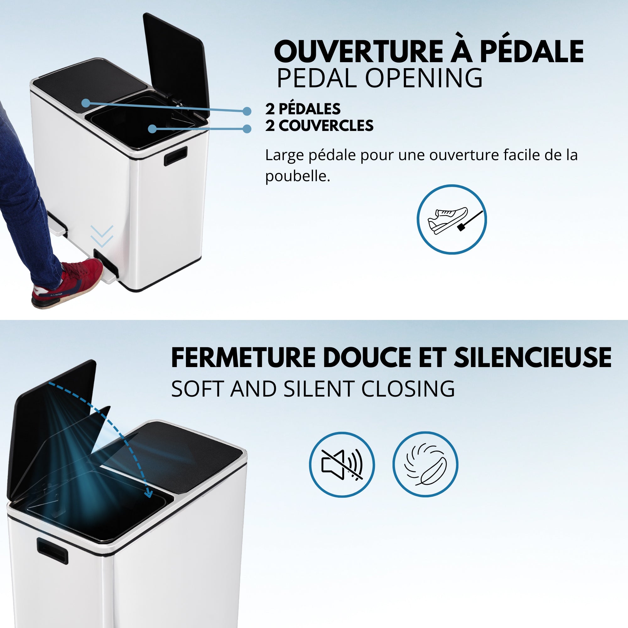 Poubelle de tri sélectif major 60 L Kitchen Move - Mathon - 3