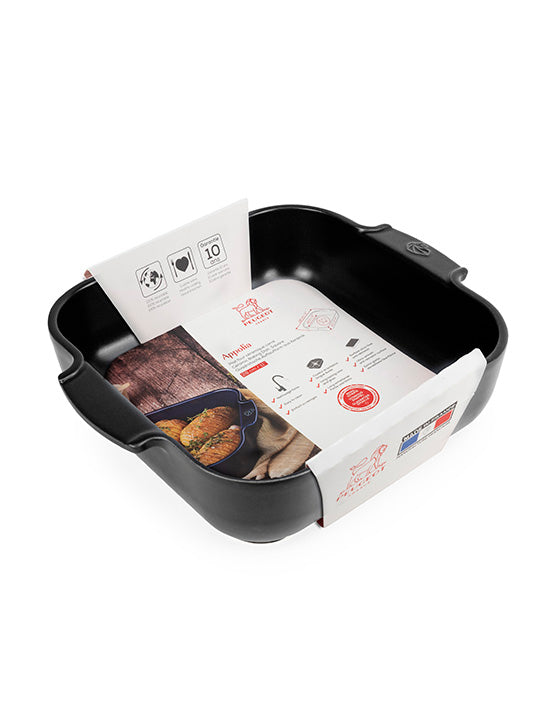 Appolia Plat four céramique carré noir satin 28 cm - 11in Peugeot - Mathon - 5