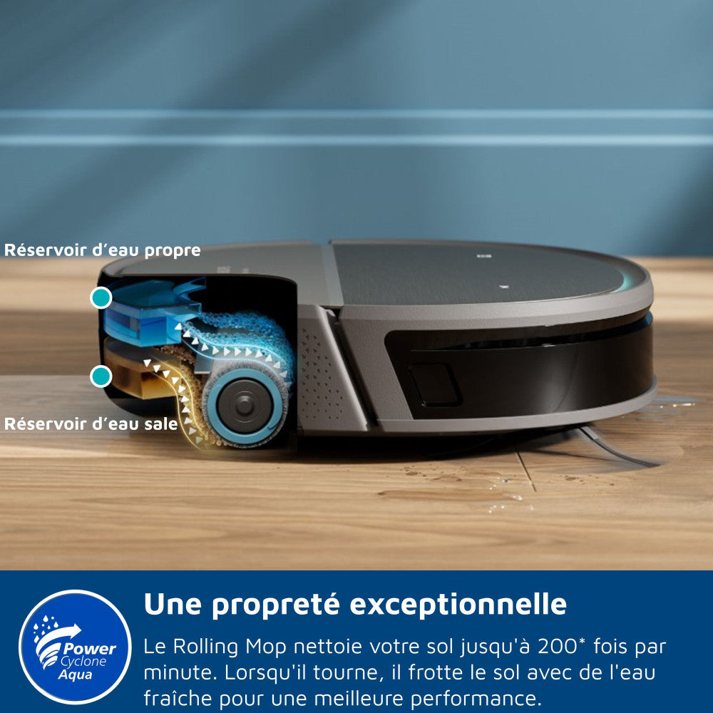 Aspirateur Robot Laveur -   - Xu9100/10 - 8000 Pa - 280 Min - 210 Ml - Métal / Noir Philips - Mathon - 4