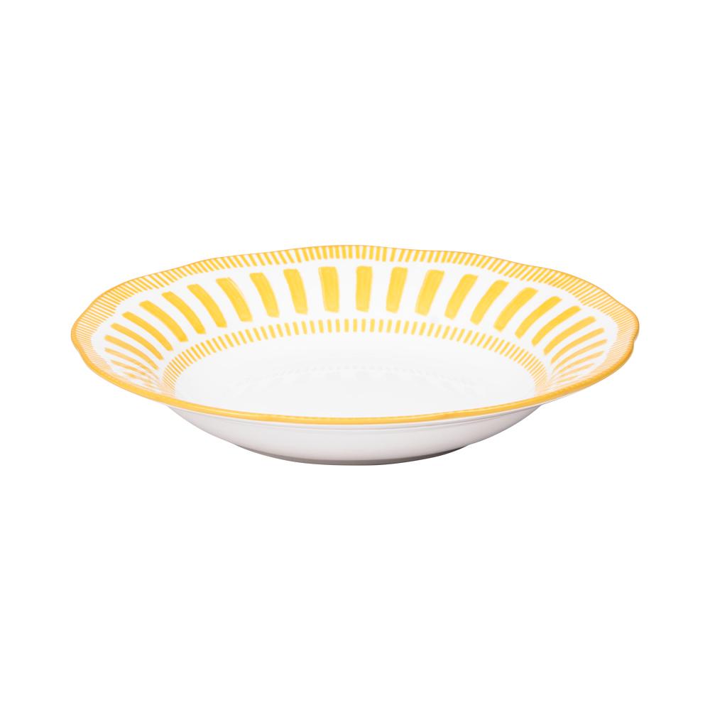 Assiette creuse Napoli jaune 22 cm (lot de 6) Table passion - Mathon - 3