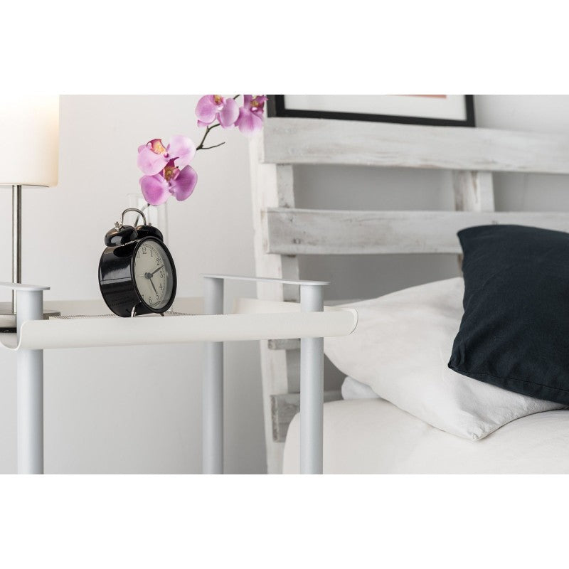 Desserte à roulettes, desserte de service Leky, métallique, 2 niveaux. Gris - Blanc Don Hierro - Mathon - 3