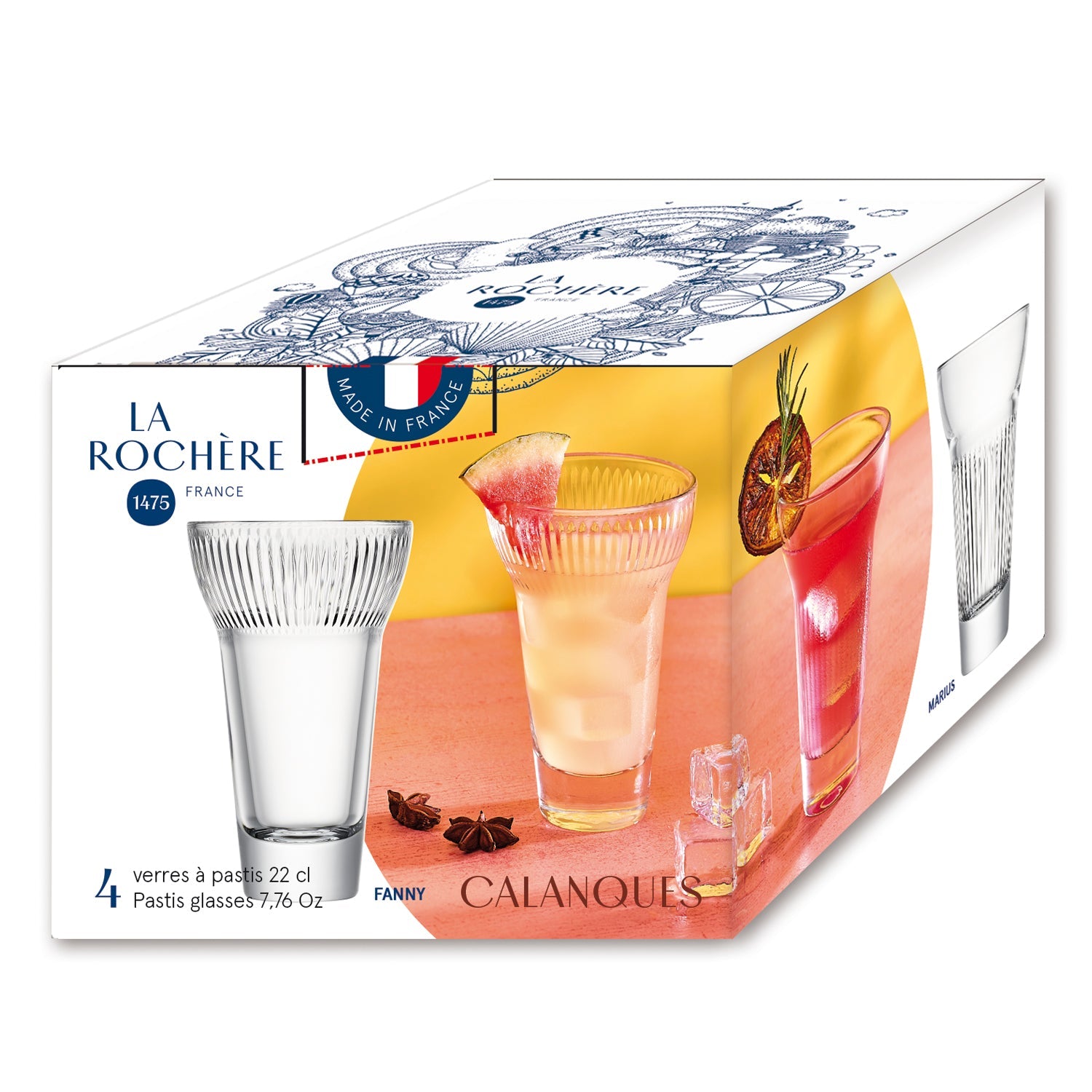 Coffret de 4 verres à pastis La Rochère - Mathon - 4