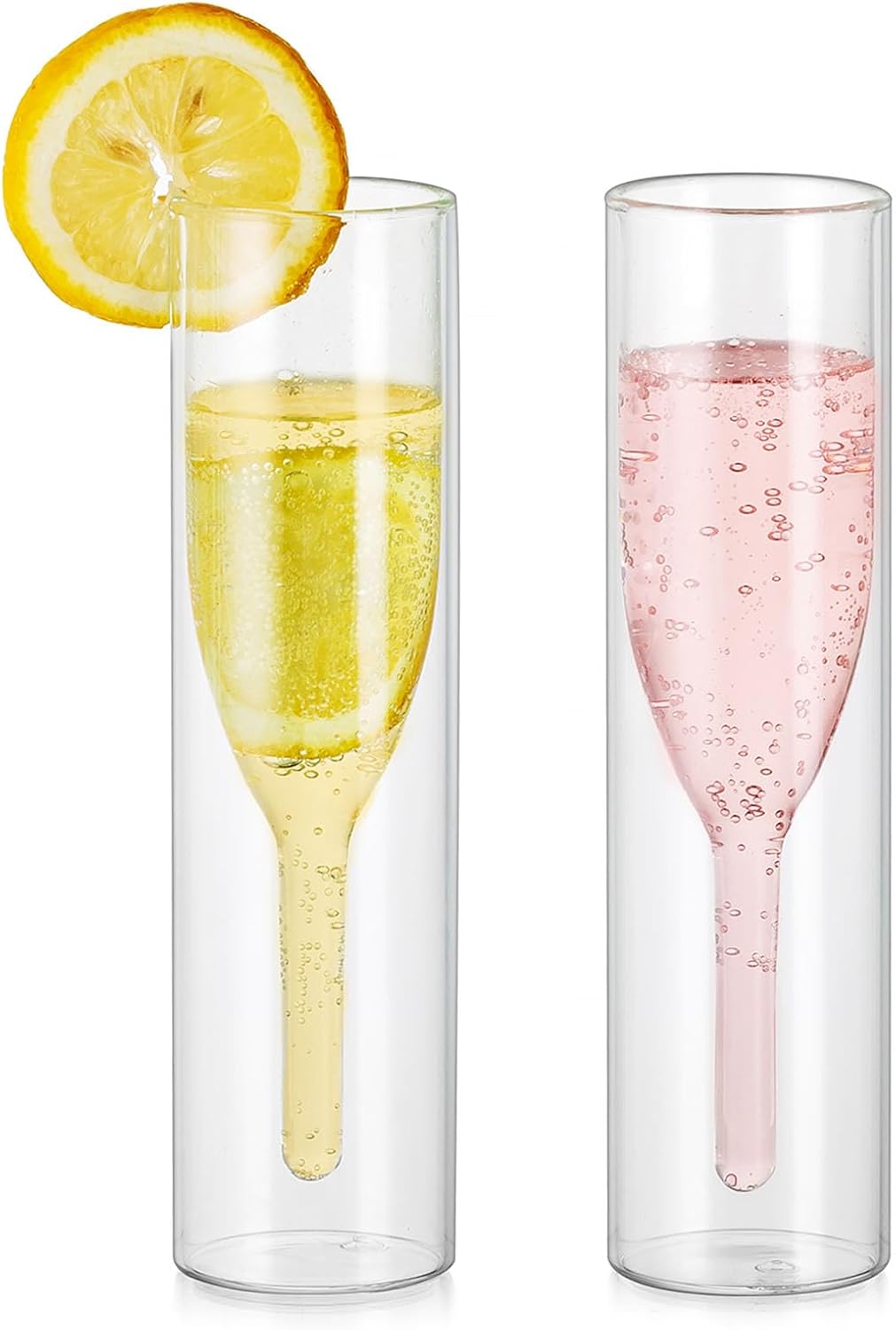 Flûtes Champagne Double Paroi en Verre Borosilicate – 2 pcs Vendos85 - Mathon