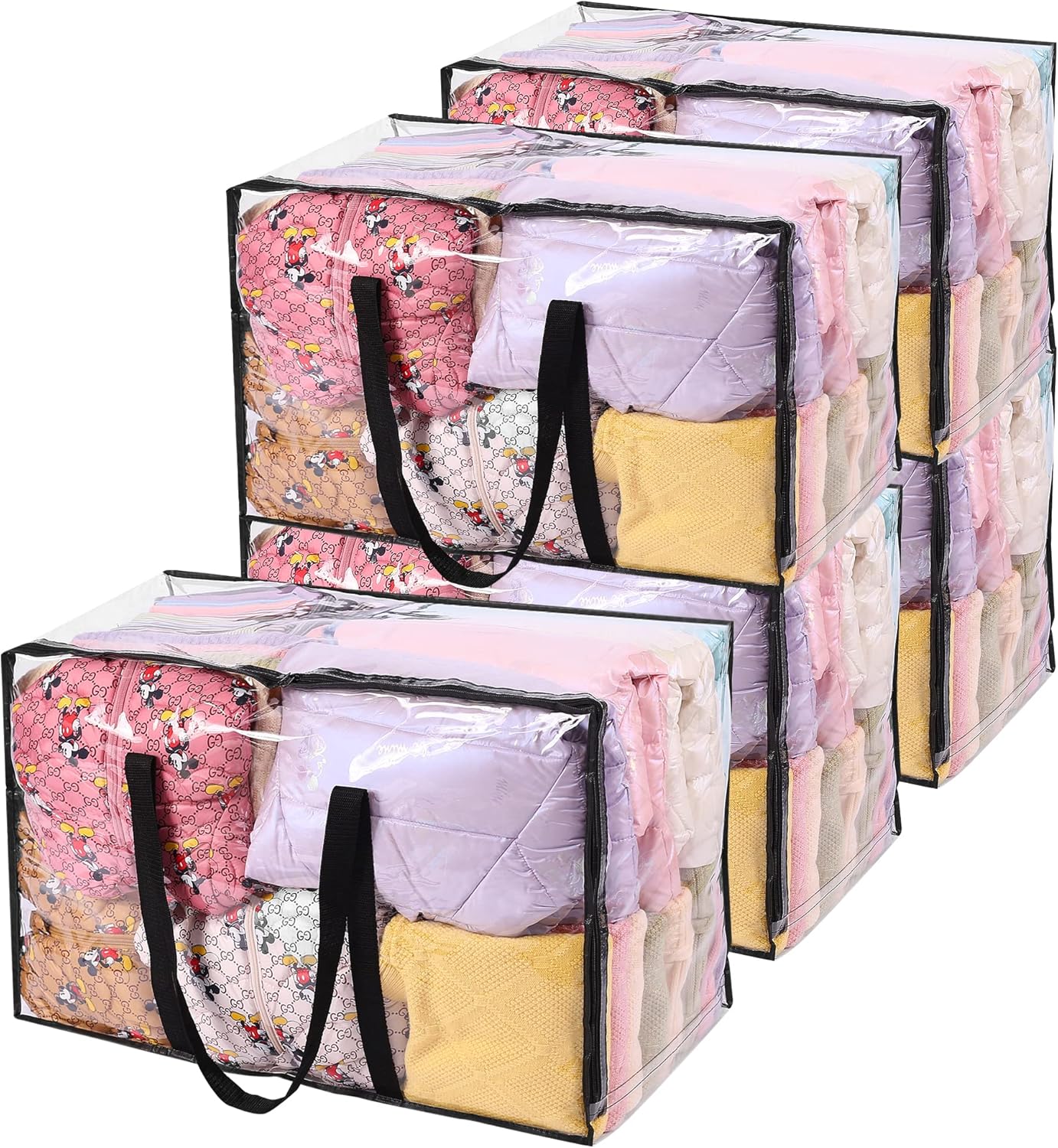 5 Sac de Rangement Transparent 110 L avec Poignées Renforcées Vendos85 - Mathon