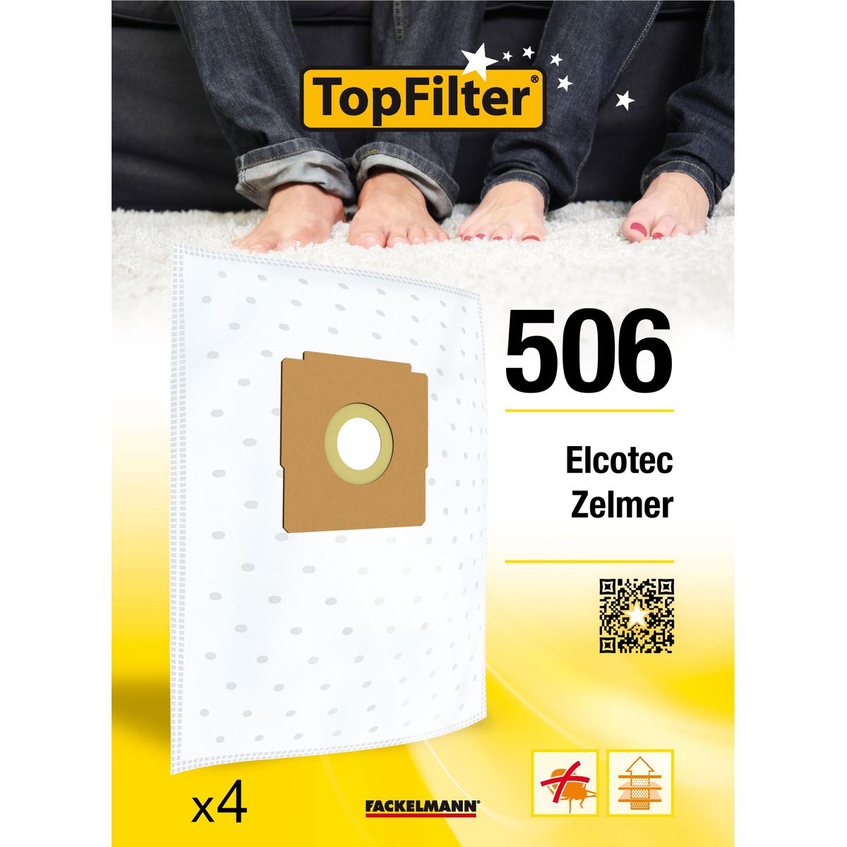 Lot de 4 sacs aspirateur pour Zelmer et Elcotec TopFilter Premium TopFilter - Mathon - 1