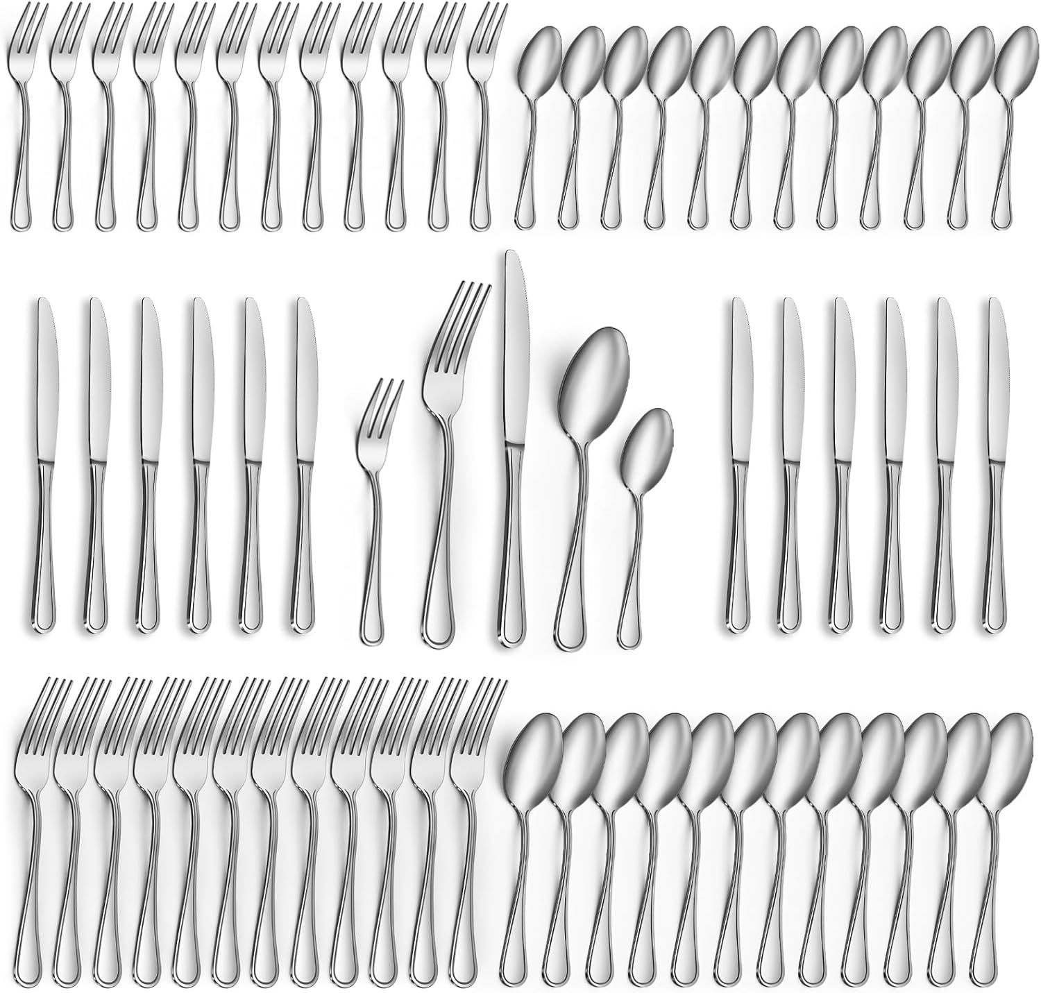 Set de Couverts de 60 Pièces en Acier Inoxydable pour 12 Personnes gris Vendos85 - Mathon