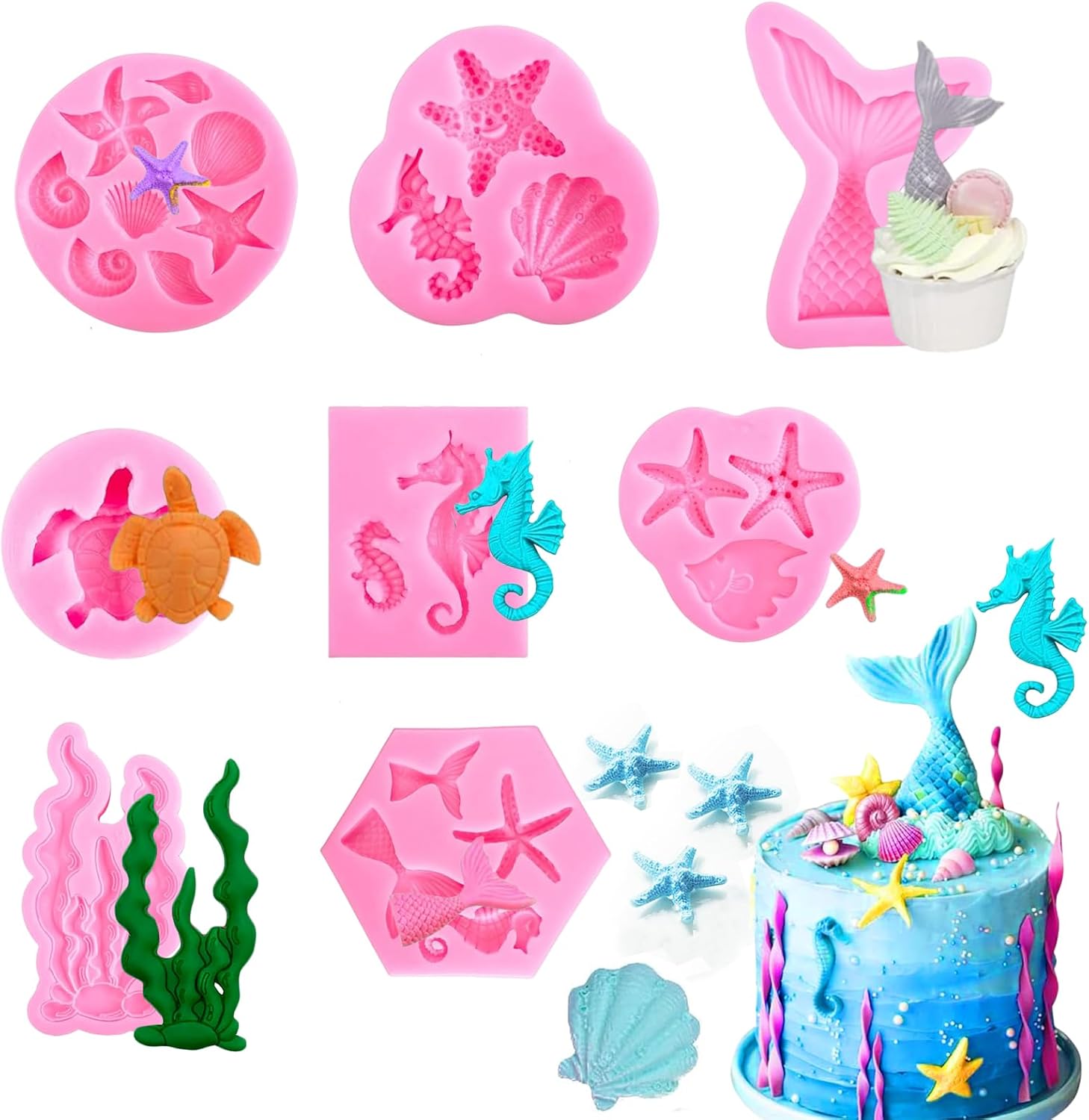 8 Pièce Moules en Silicone Fondant Décoration 3D Vendos85 - Mathon