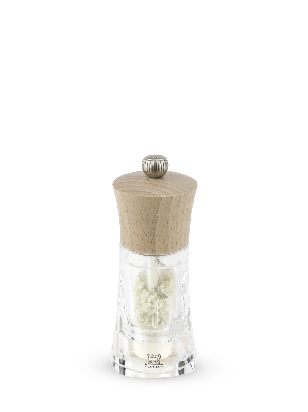 Oléron Moulin à  sel humide manuel en bois et acryl couleur naturel 14 cm Peugeot - Mathon - 1