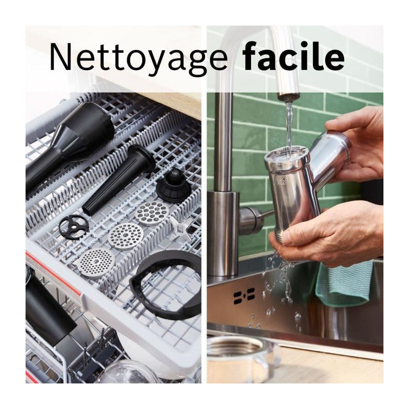 Hachoir A Viande -   - Mfws420w Série 4 - Blanc - 500 W - Moteur Bloqué 1900 W - 2,5 Kg/mn - 2 Vitesses - 2 Grilles De Hac Bosch - Mathon - 2