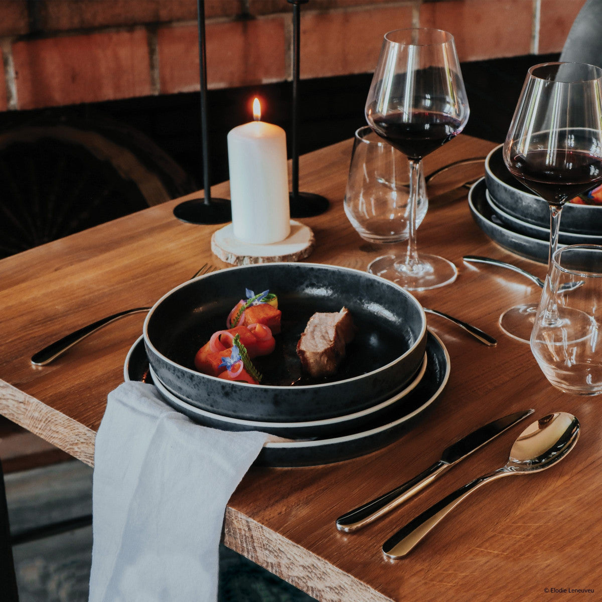 Aster Granit - Assiette gourmet 22 cm (lot de 6) Médard de Noblat - Mathon - 4