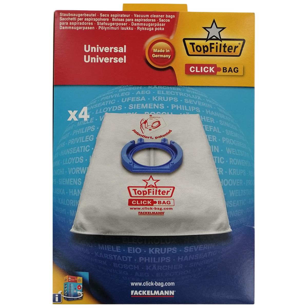 Boite de 4 sacs aspirateurs universels Top Filter pour Adaptateur Click Bag TopFilter - Mathon - 1