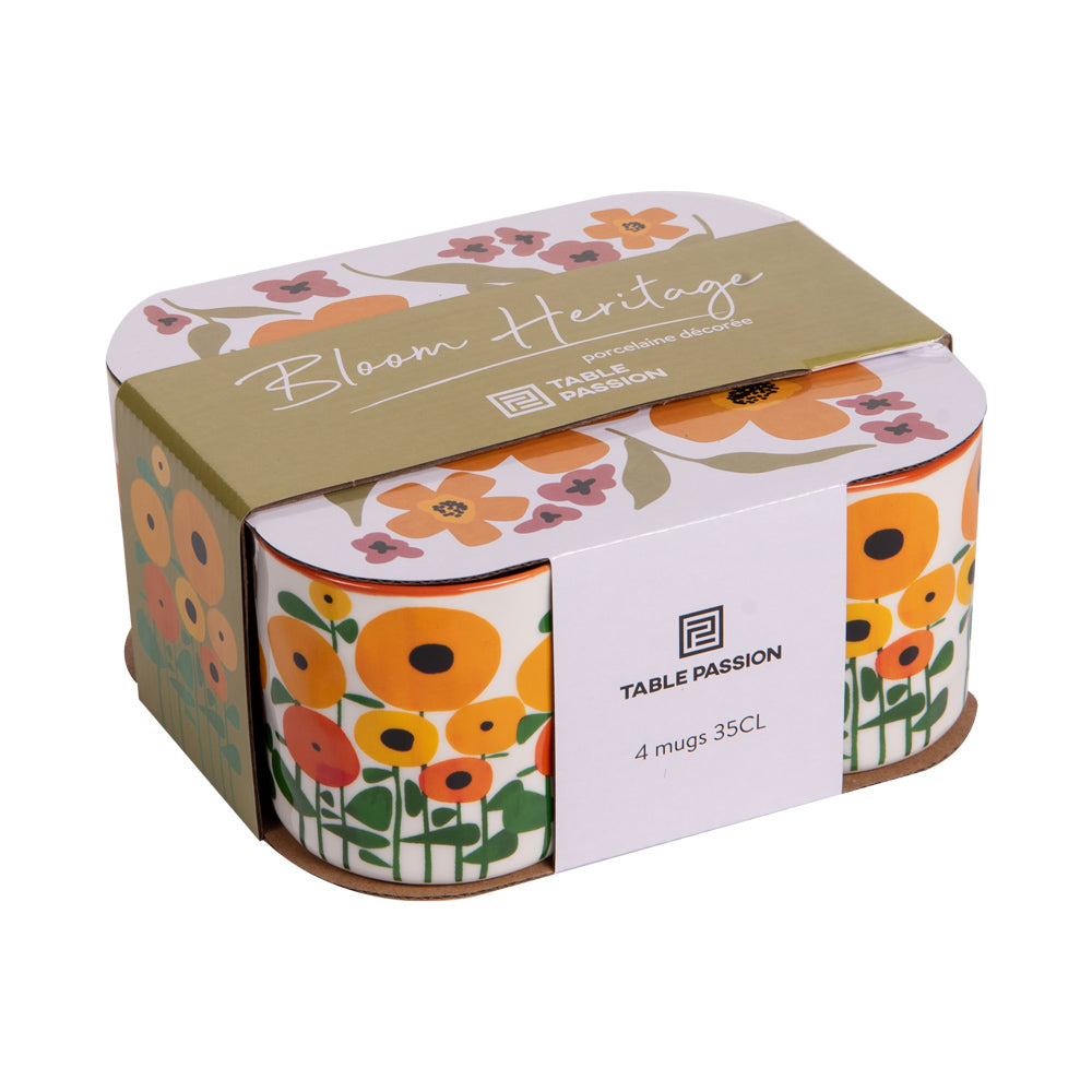 Coffret de 4 mugs Bloom Héritage 35 cl Table passion - Mathon - 2