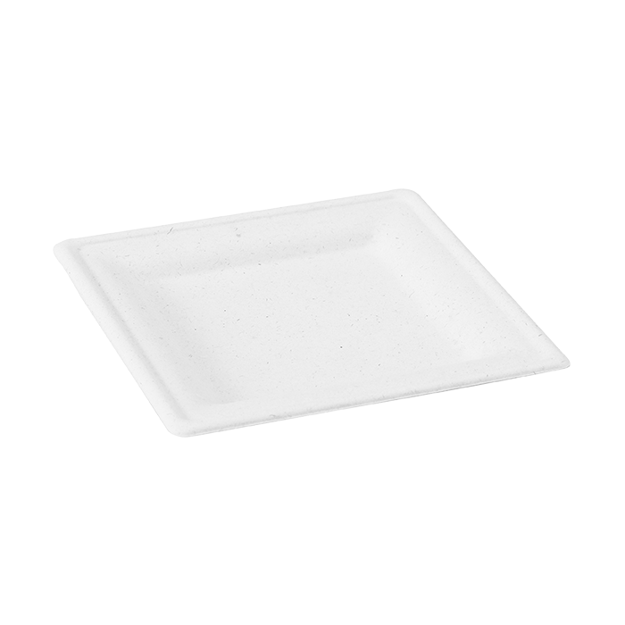 Assiette pulpe carrée blanche 18 x 18 x 1,5 cm - 6 unités FirstPack - Mathon