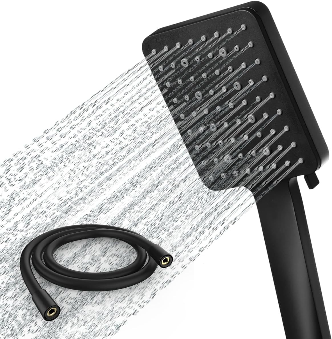 Pommeau de douche noir 6 jets avec tuyau Vendos85 - Mathon