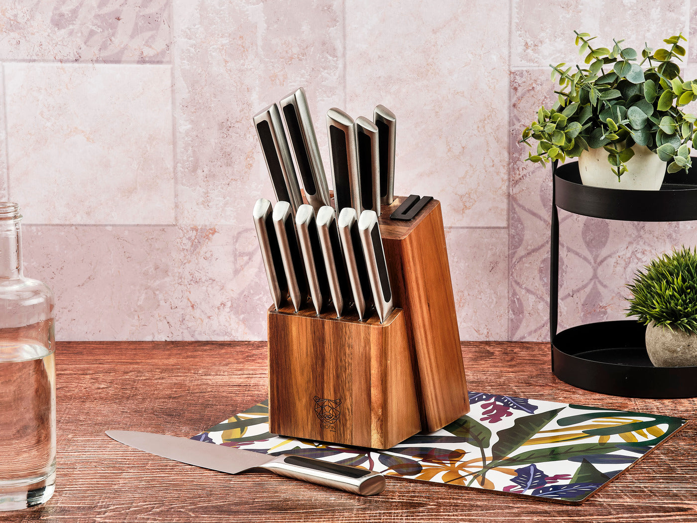 Lot de 14 couteaux de cuisine en inox noir D Björn - Mathon - 2