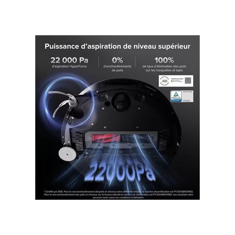Saros 10 R&d System - Aspirateur Robot Laveur Avec Base Entierement Autonome En Eau - 22000 Pa - Lds Rétractable Roborock - Mathon - 3
