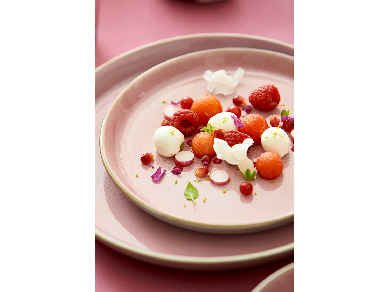 Assiette GASTRO en grès Gris/Rose clair Bitz - Mathon - 10