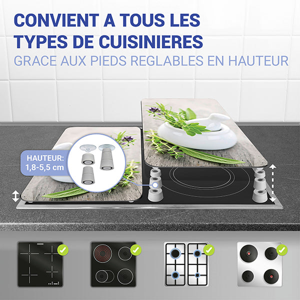 2 couvre-plaques protection motifs Jardin de fines herbes Wenko by Maximex - Mathon - 6