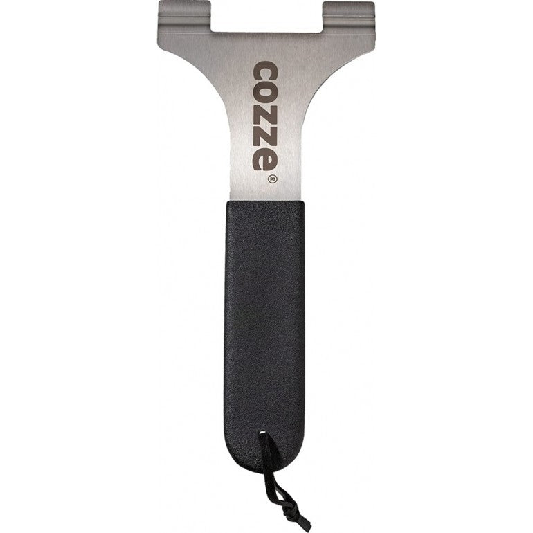 Plaque en fonte avec plateau en bois, poignée amovible en acier inoxydable finition mate 30 x 30 cm Cozze - Mathon - 6