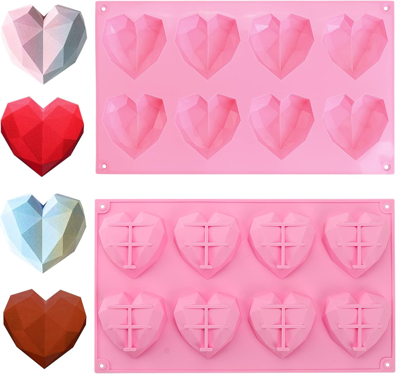 Moule en silicone 3D - En forme de cœur - 8 cavités Vendos85 - Mathon