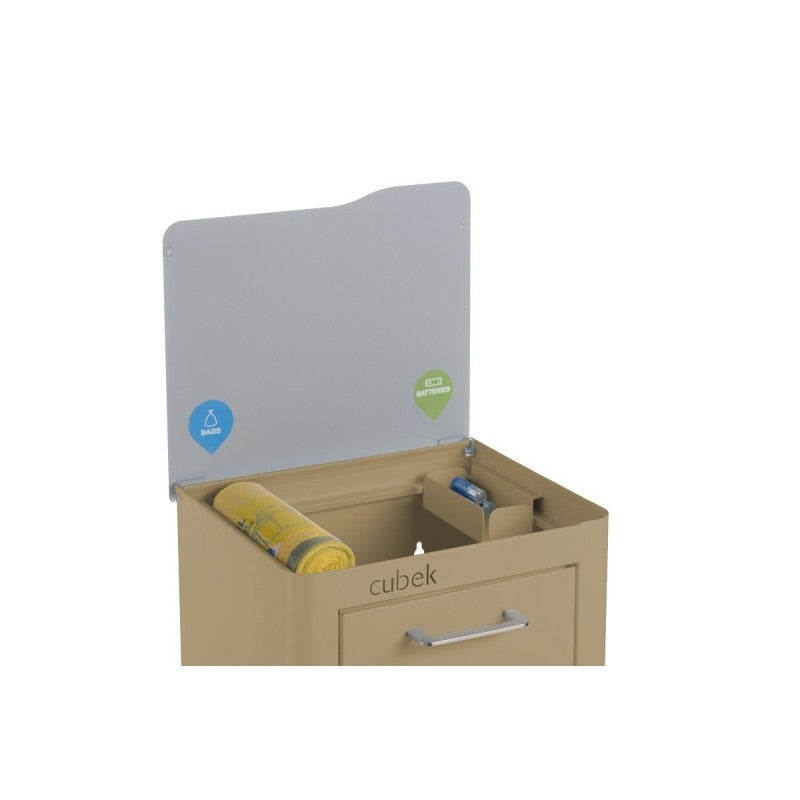 Poubelle cuisine de tri sélectif CUBEK, 2 compartiments de 20 litres, couleur Sable Don Hierro - Mathon - 4