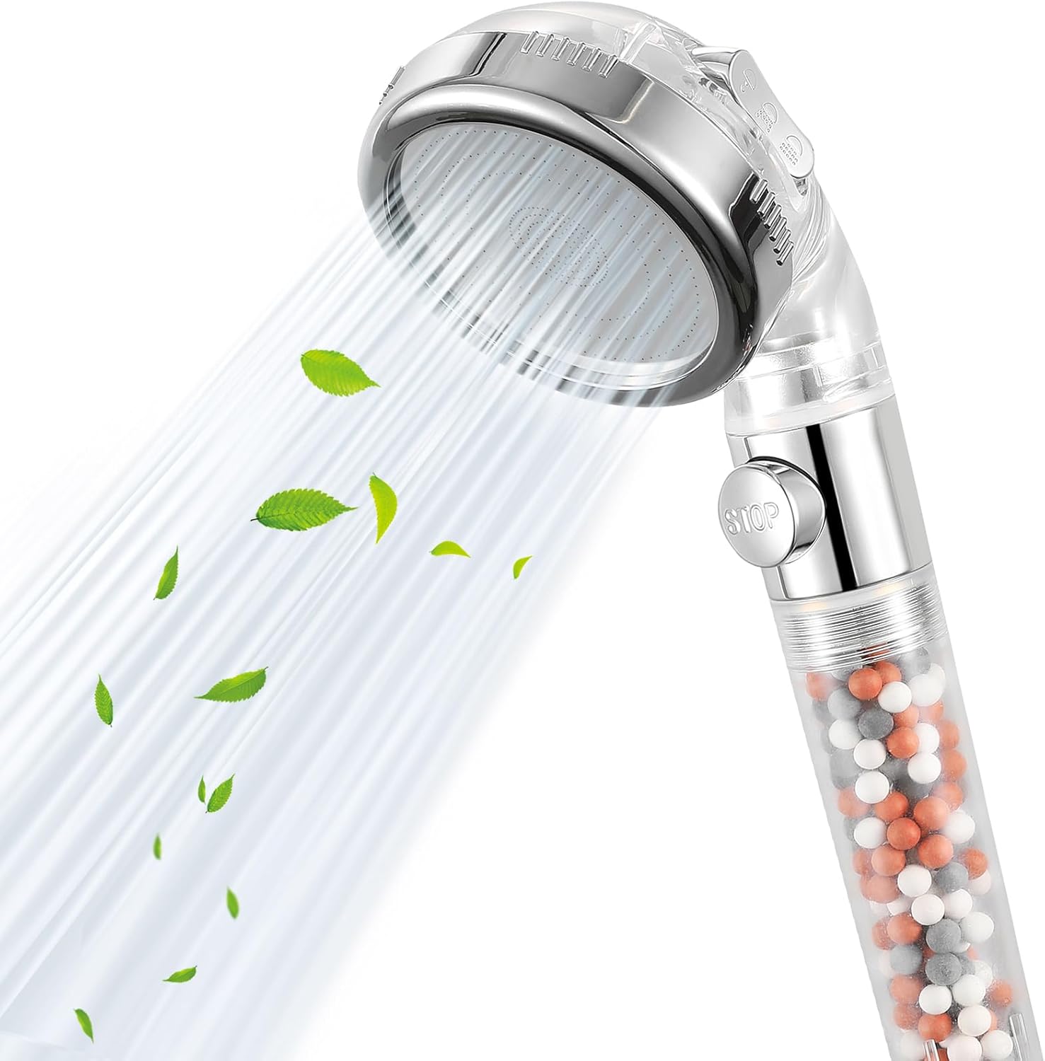 Pommeau de douche filtrant rond 3 modes avec pause Vendos85 - Mathon