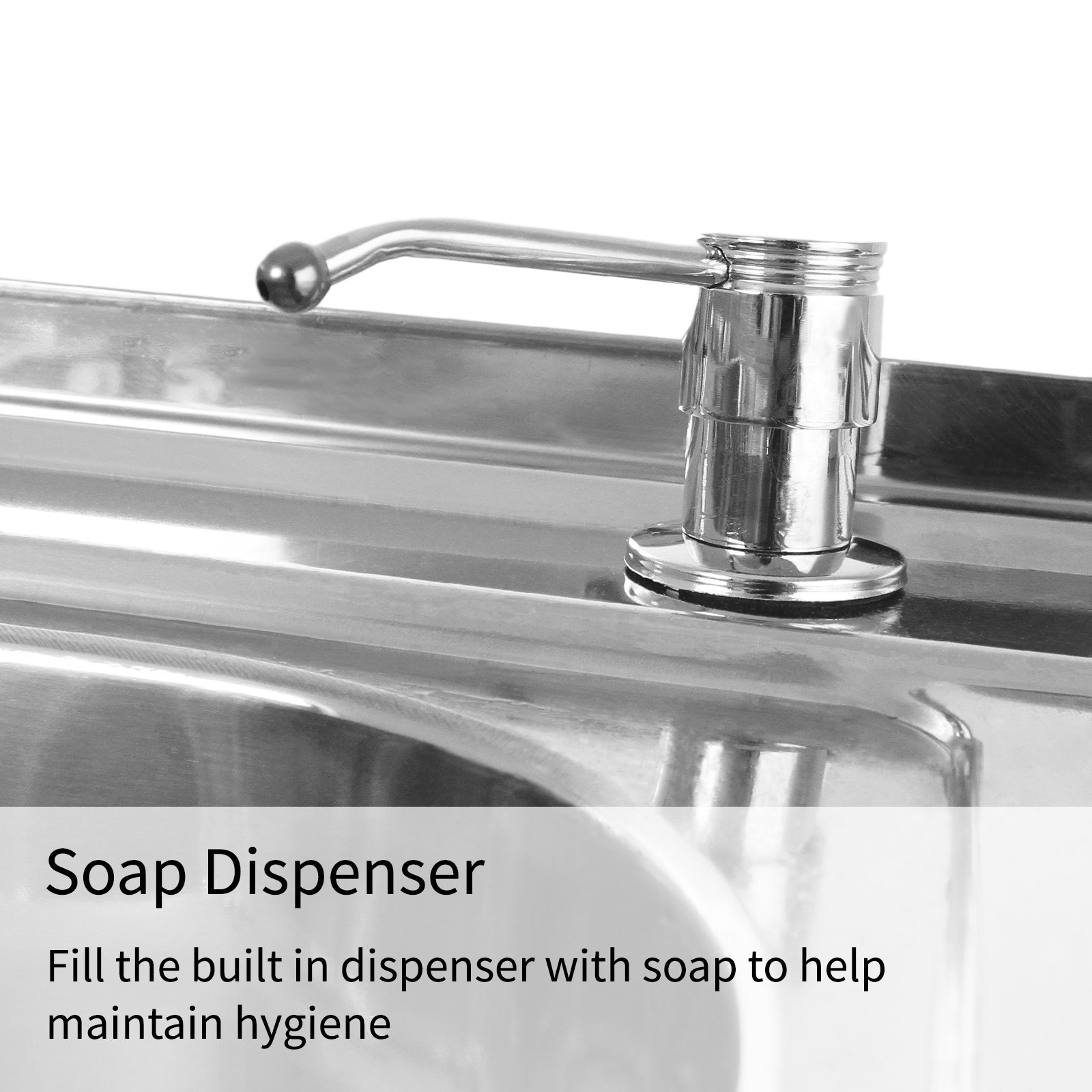 KuKoo Evier Professionnel /Plonge Inox sur Pied à Doubles Bacs – Egouttoir à gauche Kukoo - Mathon - 4