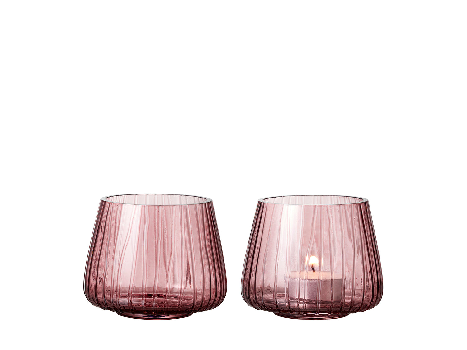 Set de 2 photophores KUSINTHA en verre Rose Bitz - Mathon - 1