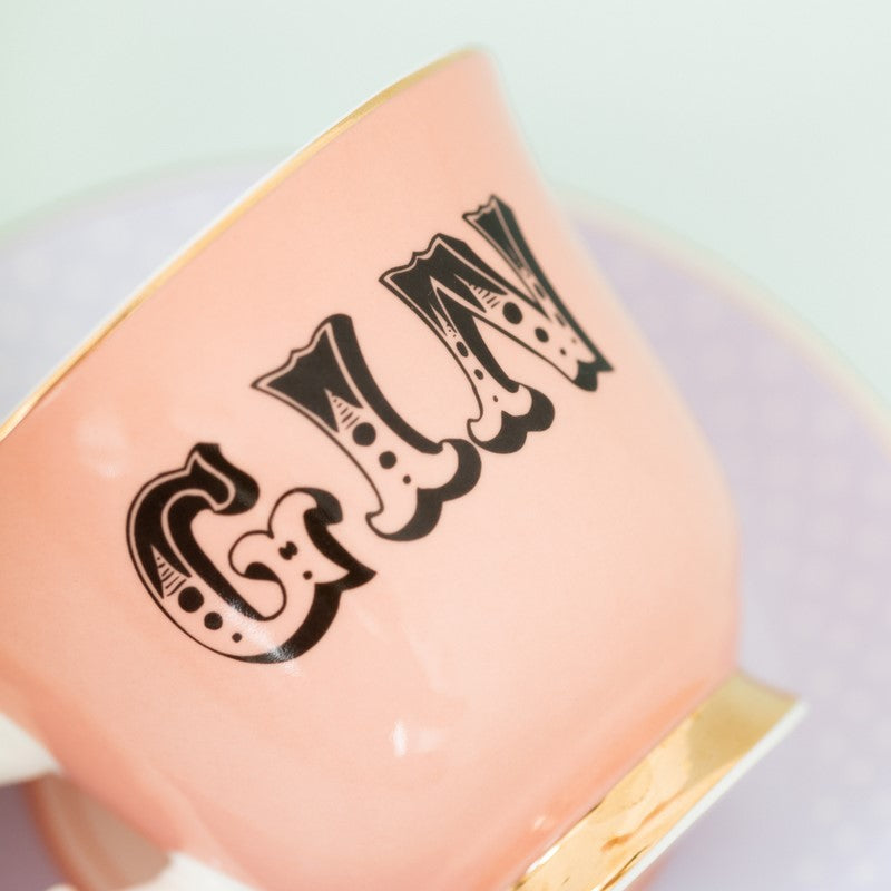 British Pomp - Paire Tasse thé (1 tasse + 1 sous-tasse) 280ml - Gin Yvonne Ellen - Mathon - 2