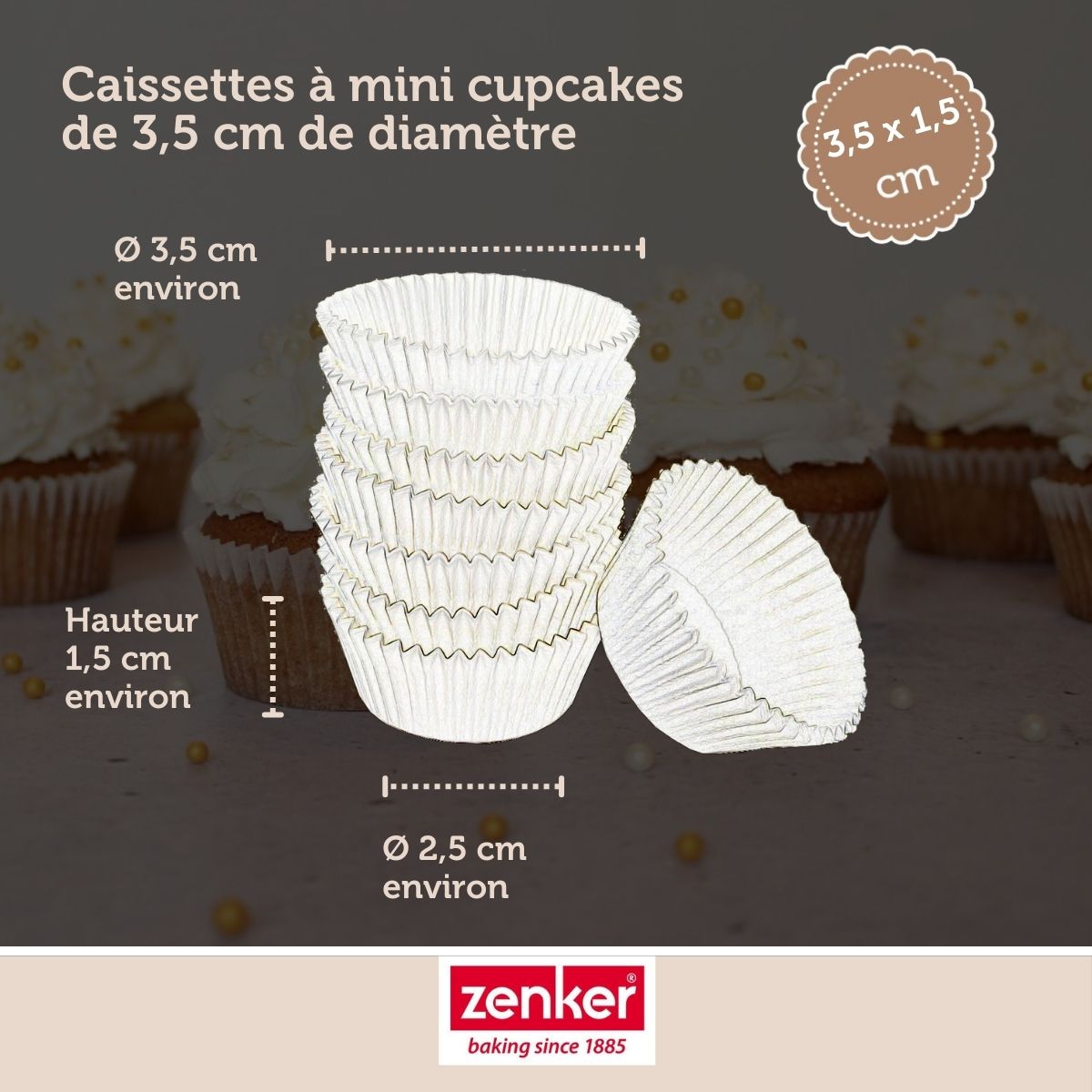 Lot de 100 barquettes alimentaires en papier 2,5 cm Zenker Smart pastry Zenker - Mathon - 3