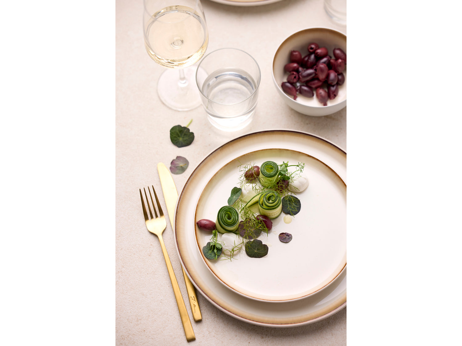 Assiette Gastro en Grès Blanc/Crème Bitz - Mathon - 8