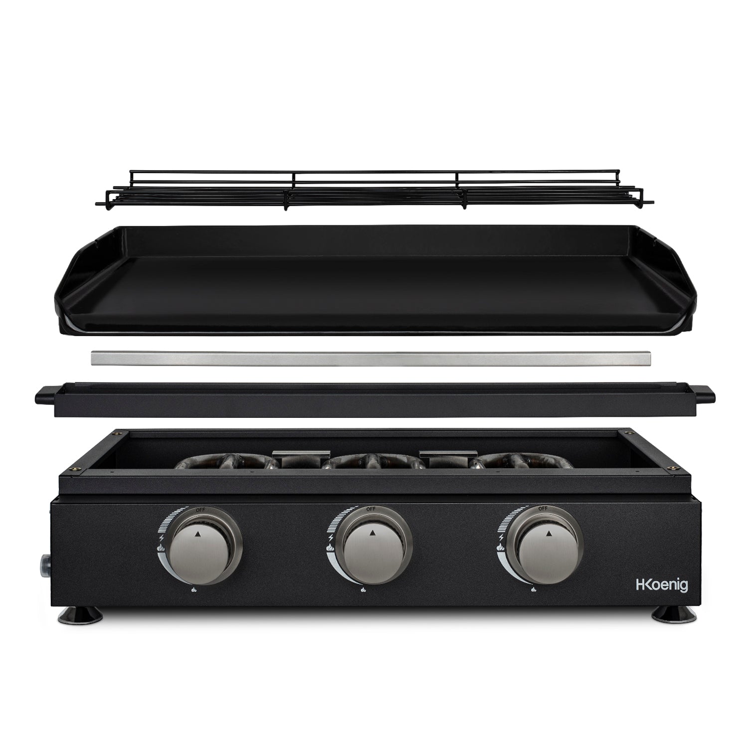 Plancha 3 brûleurs U noire fonte émaillée - PLX1032 H.Koenig - Mathon - 4
