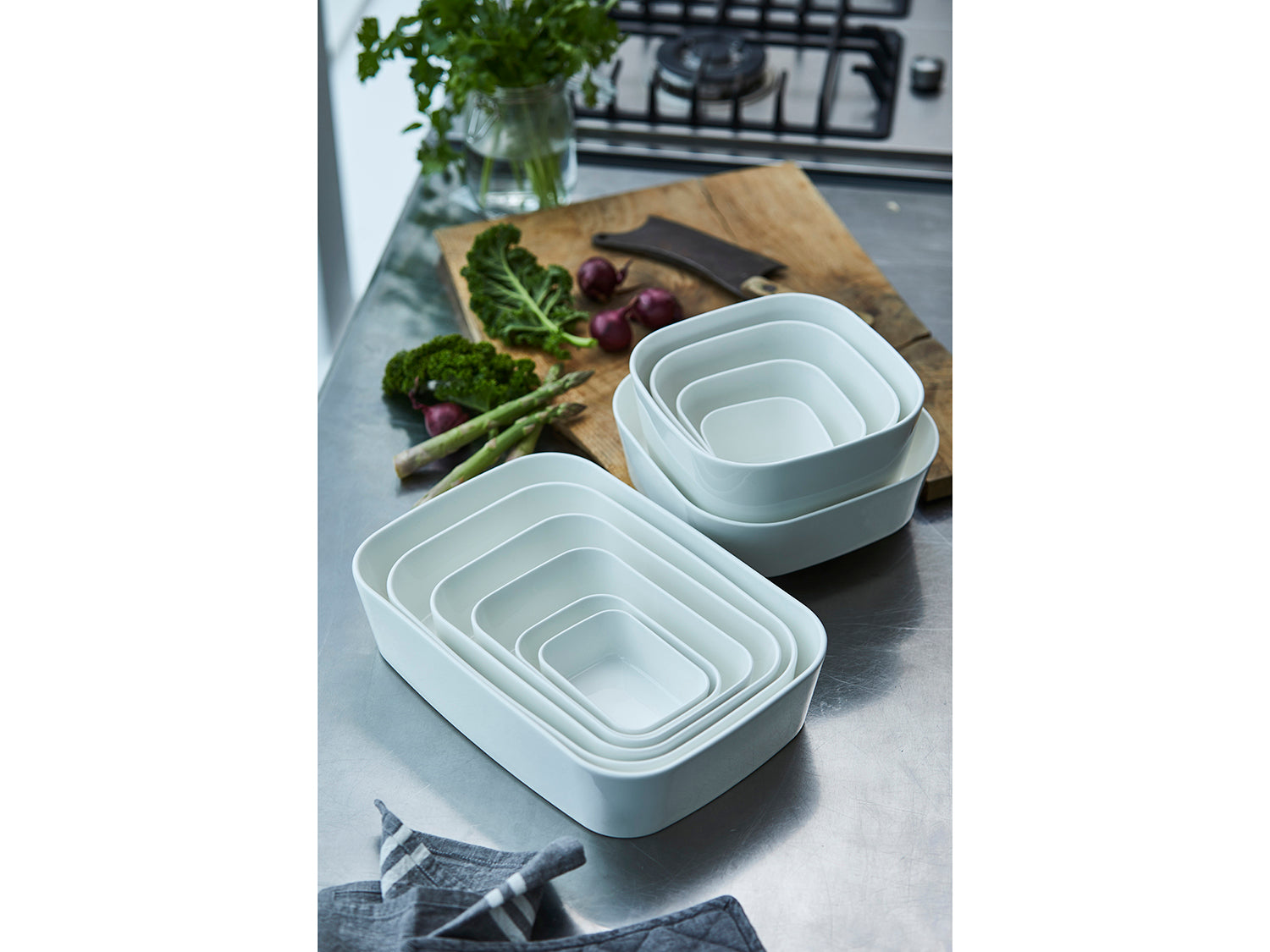 Plat à four MODULA en porcelaine Blanc Rosti - Mathon - 7