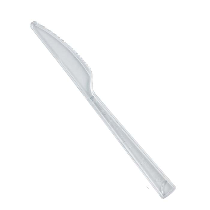 Couteau plastique PS transparent ?Lux? 17,5 cm - 50 unités FirstPack - Mathon