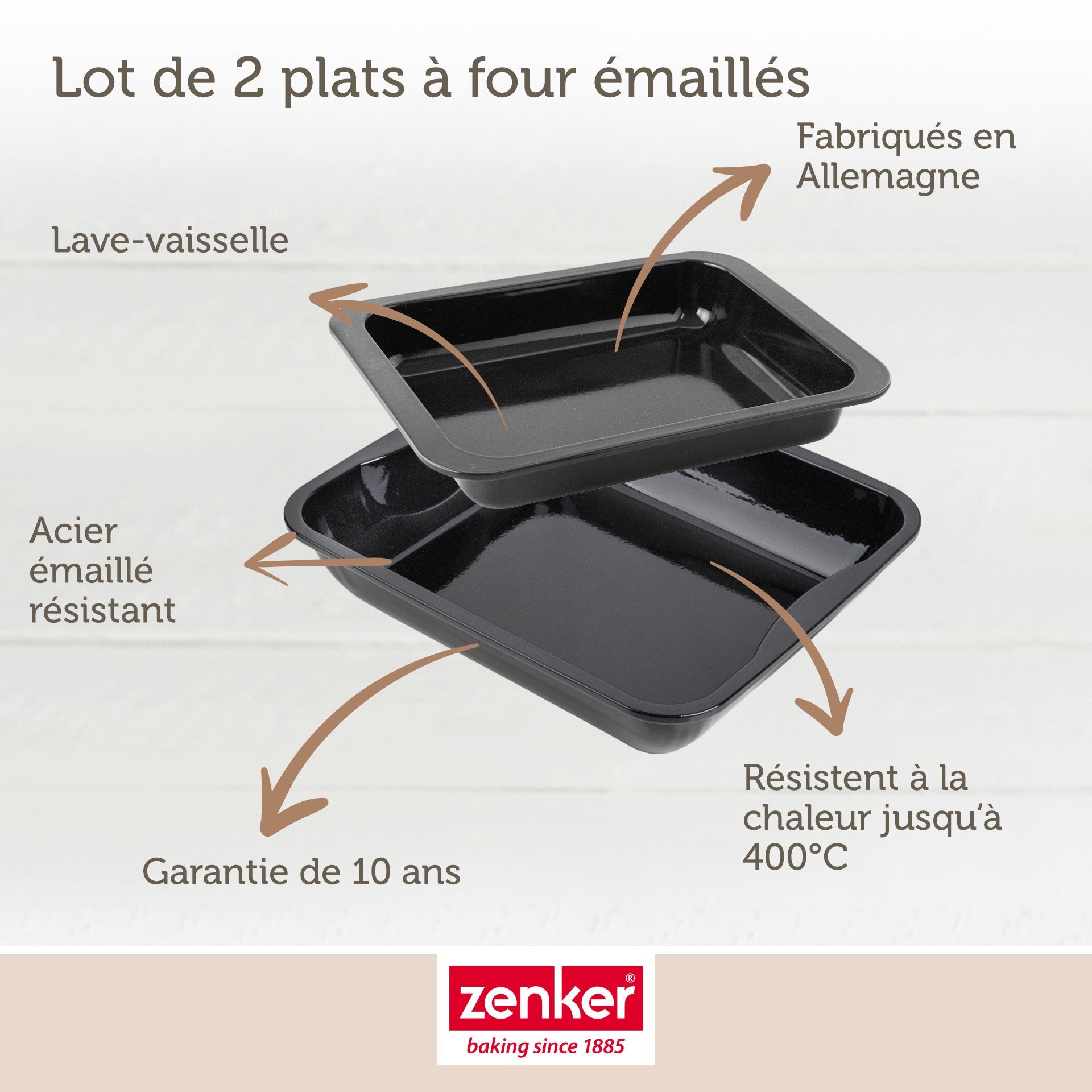 Lot de 2 plats à four rectangulaires 40 x 34 cm et 33 x 25 cm Zenker Special Cooking Zenker - Mathon - 3