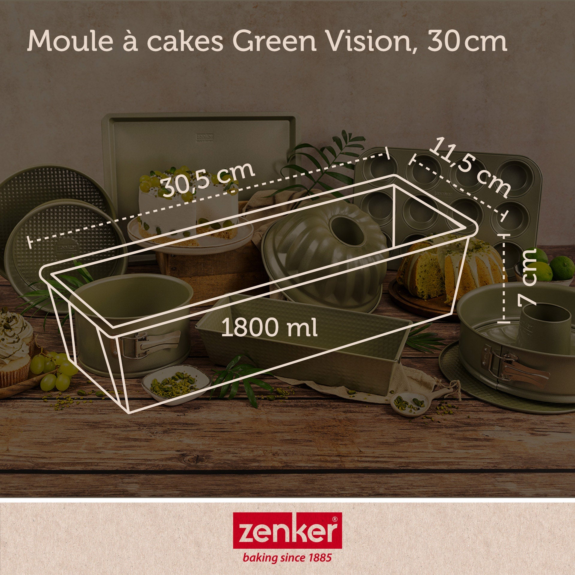 Moule à cake 30 cm Zenker Green Vision Zenker - Mathon - 4