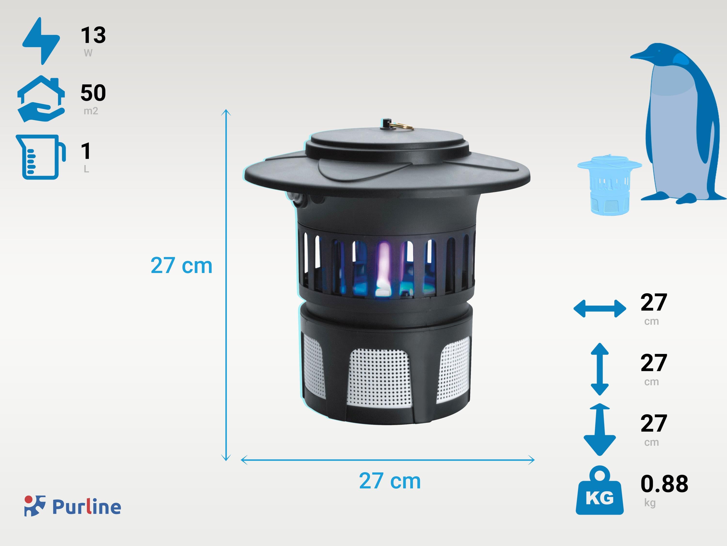 Lampe Anti-Moustiques 13W avec ventilateur d