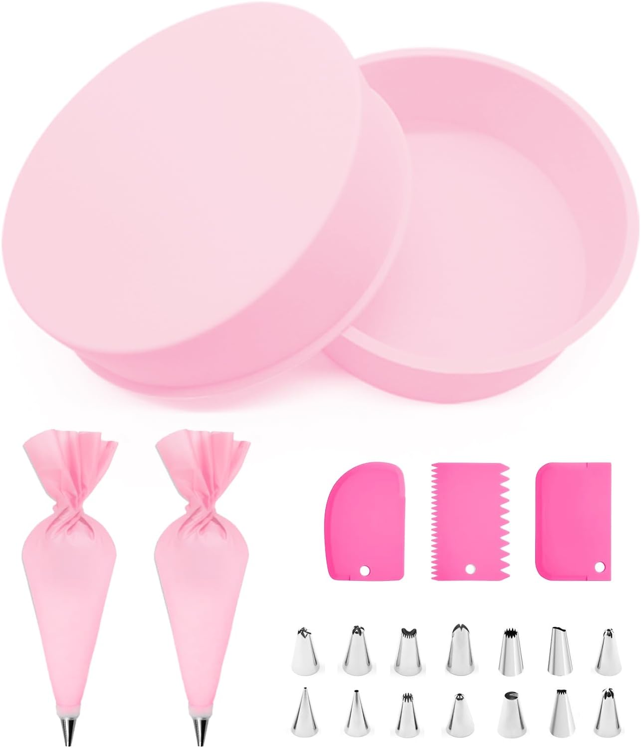 2 Moule Gateau Silicone Rond, 20.3 cm Vendos85 - Mathon