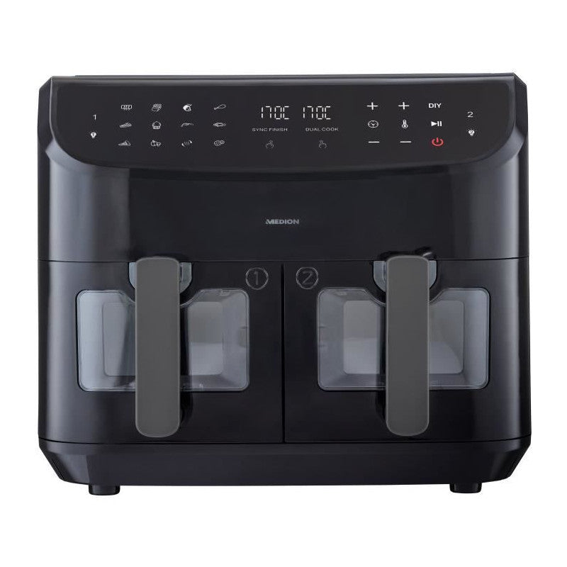Friteuse A Air Chaud - Medion - P20 Xxl Twin - 2600 W - 2 Paniers - 9 Programmes - Noir Medion - Mathon - 1