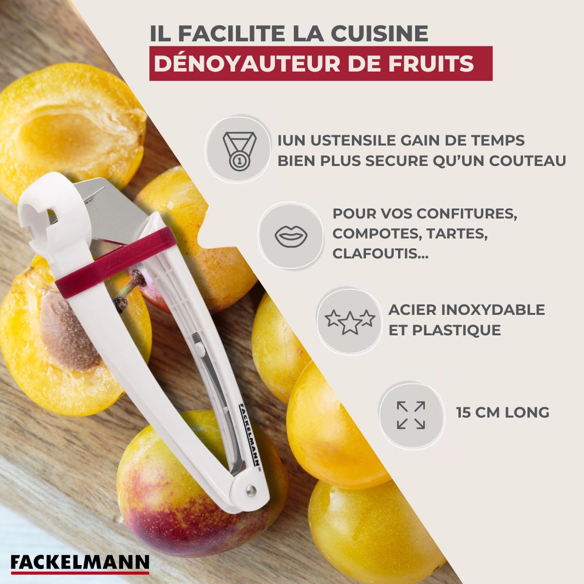 Dénoyauteur de prunes  Arcadalina Fackelmann - Mathon - 3