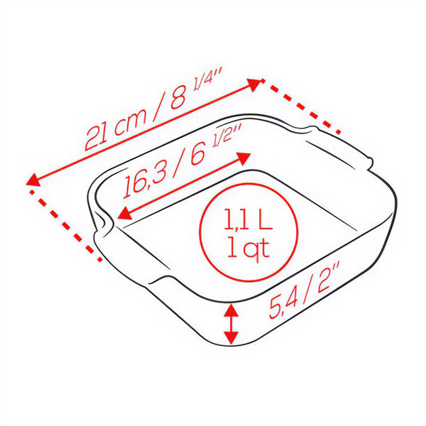 Appolia Plat à four carré, light blue, 21 cm Peugeot - Mathon - 2
