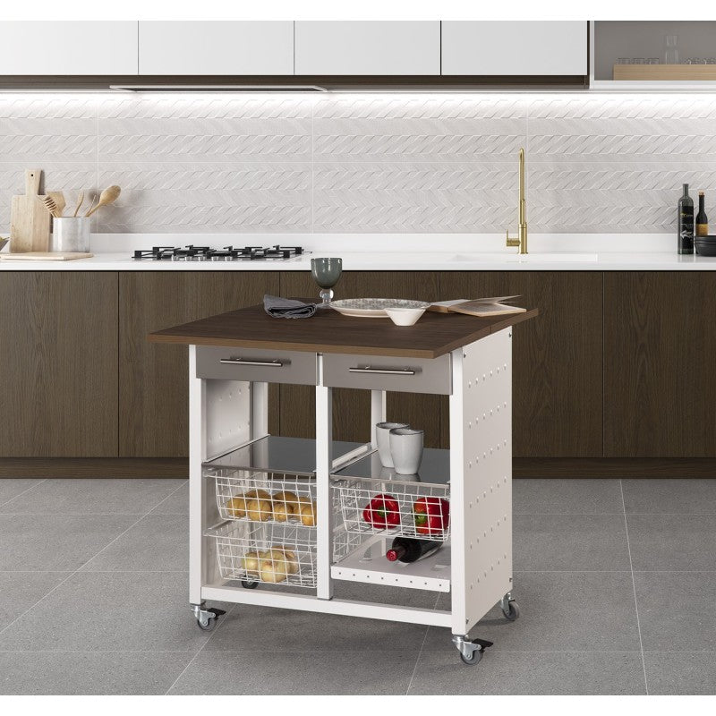 Desserte de cuisine double convertible en table d