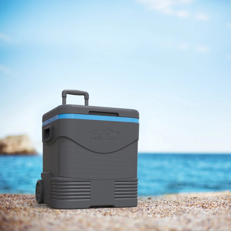 Glacière sur Roulettes Trolley Icebox Gris et Bleu 45L Duramax - Mathon - 4