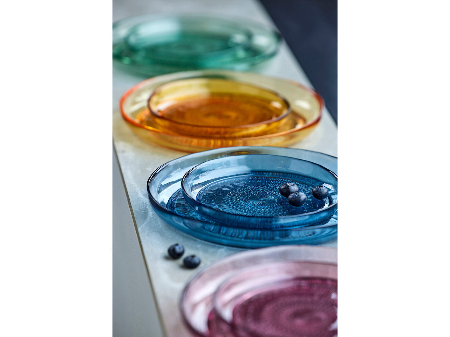 Assiette Kusintha en verre Bleu Bitz - Mathon - 10