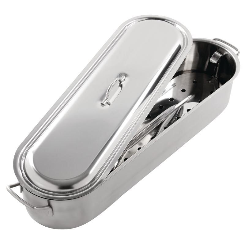 Poissonnière 500 mm en Acier Inoxydable avec Égouttoir - Vogue - Mathon - 1